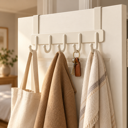 Over-Door Hook Rack — everyday setting