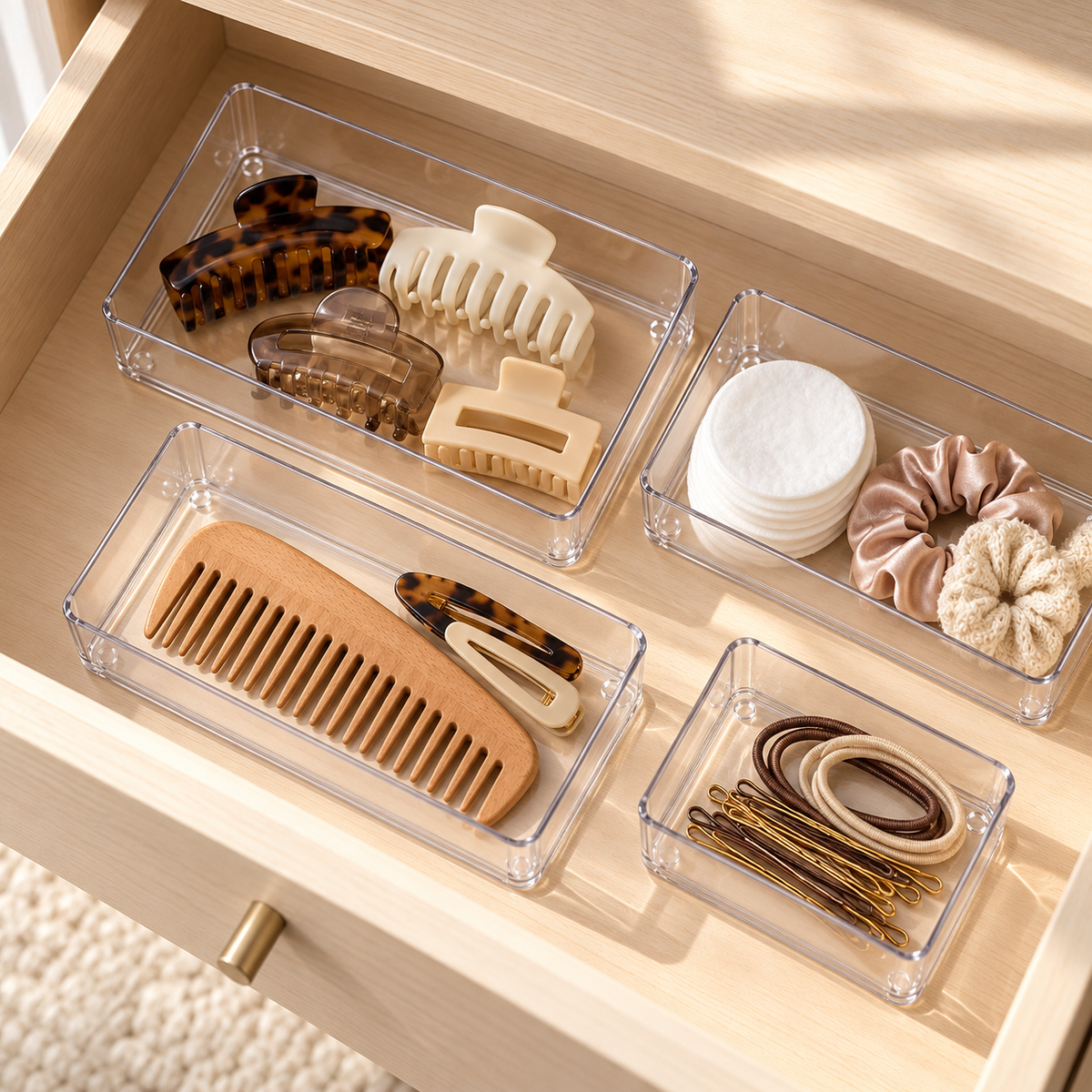 Clear Modular Drawer Trays — Set of 4 — how to use