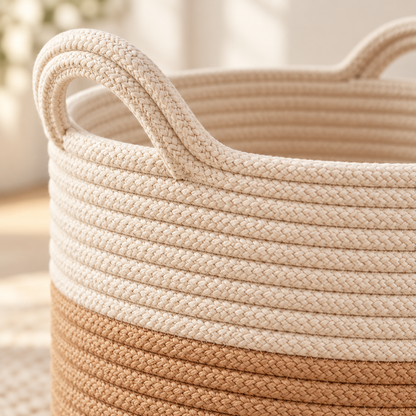 Two-Tone Cotton Rope Basket — construction detail
