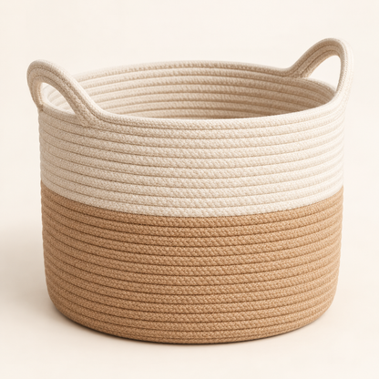 Two-Tone Cotton Rope Basket — main view