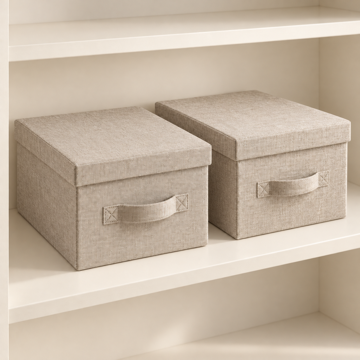Fabric Storage Boxes with Lids — Set of 2 — care and storage