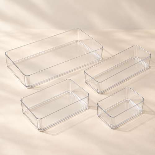 Clear Modular Drawer Trays — Set of 4 — main view